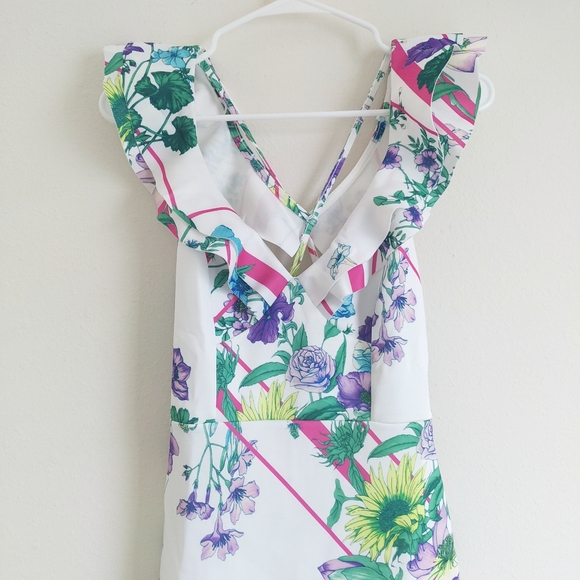 ASOS Ruffle Bodycon Dress Size 4 - Picture 3 of 8